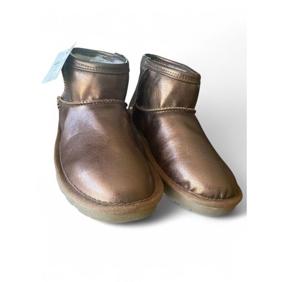 NWT Arizona Women 6 Spring Metallic Bronze Ankle Boot Bootie Memory Foam Brand N - Picture 1 of 9